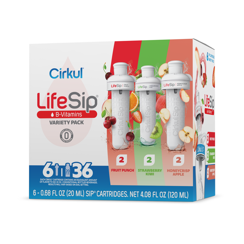 Zero-Calorie LifeSip 6-Pack Variety Pack PN3A - Sugar-Free Fruit Flavor Cartridge Refill - Default Title