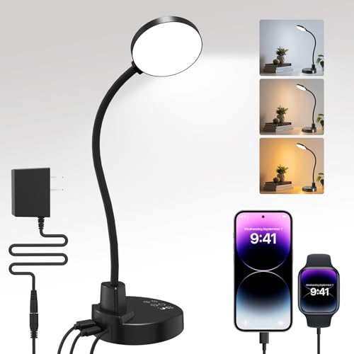 15W LED Desk Lamp with USB Charging Ports – Dimmable Essentials