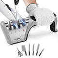 Smart Home Longzon 5-in-1 Knife Sharpener 4 Stage with Cut-Resistant Glove, Quickly Essentials