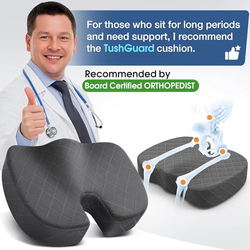 Smart Home TushGuard Seat Cushion - Memory Foam Cushion for