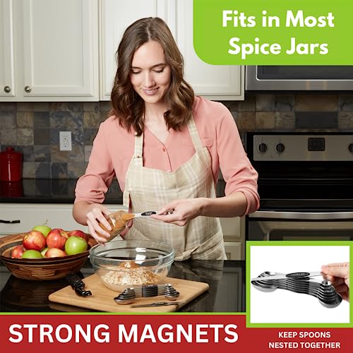 Eco-Friendly Spring Chef Stainless Steel Magnetic Measuring Spoons Set with Kit