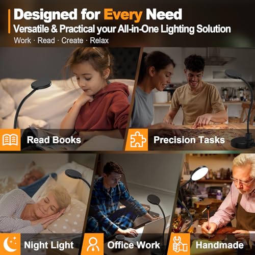 15W LED Desk Lamp with USB Charging Ports – Dimmable Essentials
