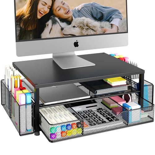 upgraded OPNICE Desk Organizer and Accessories, 2-Tier Computer Monitor Essentials