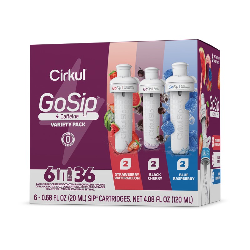 Vitamin-Infused GoSip 6-Pack Variety Pack CB6Q - Sugar-Free Fruit Flavor Cartridge Refill - Default Title