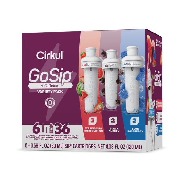 Vitamin-Infused GoSip 6-Pack Variety Pack CB6Q - Sugar-Free Fruit Flavor Cartridge Refill - Default Title