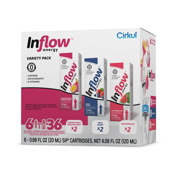 Refreshing Electrolyte Inflow Energy 6-Pack Variety Pack VCUW - Sugar-Free Fruit Flavor Cartridge Refill - Default Title