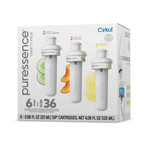 Natural Fruit Flavored Puressence 6-Pack Variety Pack 3T3F - Sugar-Free Fruit Flavor Cartridge Refill - Default Title