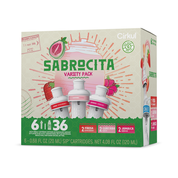 Natural Fruit Flavored Sabrocita 6-Pack Variety Pack E8JI - Zero-Calorie Multi-Flavor Sip Pods for Water Bottle - Default Title