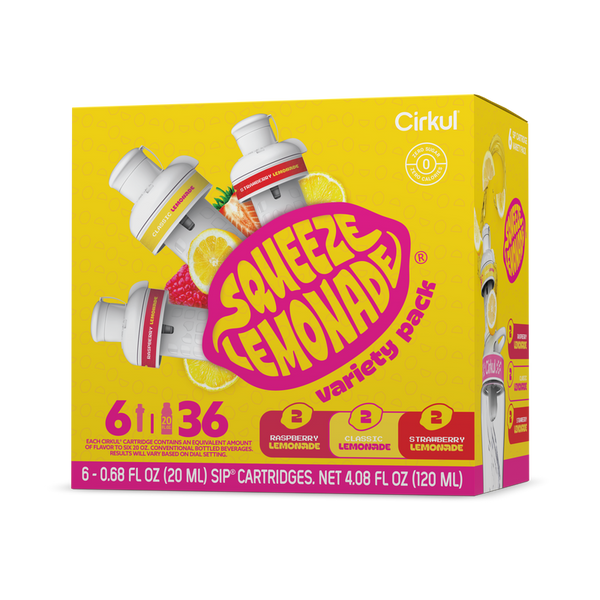 Zero-Calorie Squeeze Lemonade 6-Pack Variety Pack 3TLS - Sugar-Free Fruit Flavor Cartridge Refill - Default Title