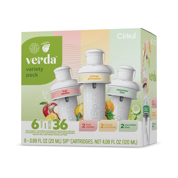 Natural Fruit Flavored Verda 6-Pack Variety Pack CT2I - Sugar-Free Fruit Flavor Cartridge Refill - Default Title
