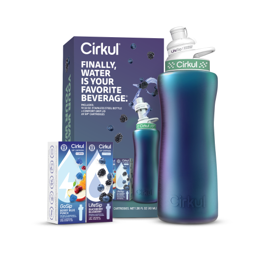 Playful Geometric 32oz. Chameleon Stainless Steel Bottle Starter Kit 95KR - Squishy Dohnut Sweet Treat Shaped Stress Toy Detail