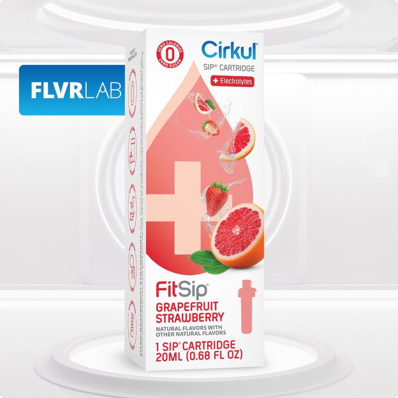 Zero-Calorie FitSip Grapefruit Strawberry QAST - Zero-Calorie Multi-Flavor Sip Pods for Water Bottle Detail